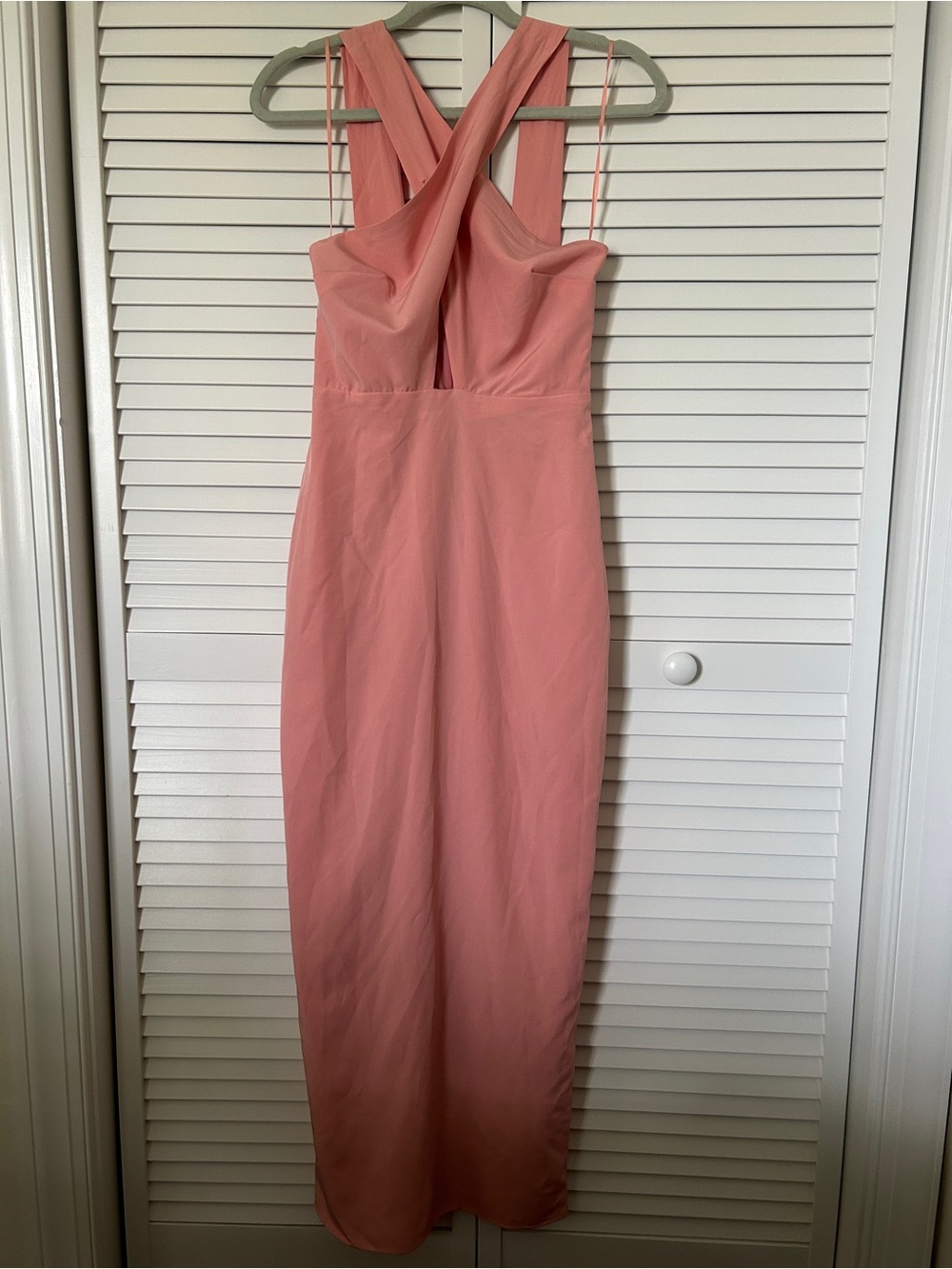 Express Pink Cross Back Bodycon Maxi Dress NWT Size XS